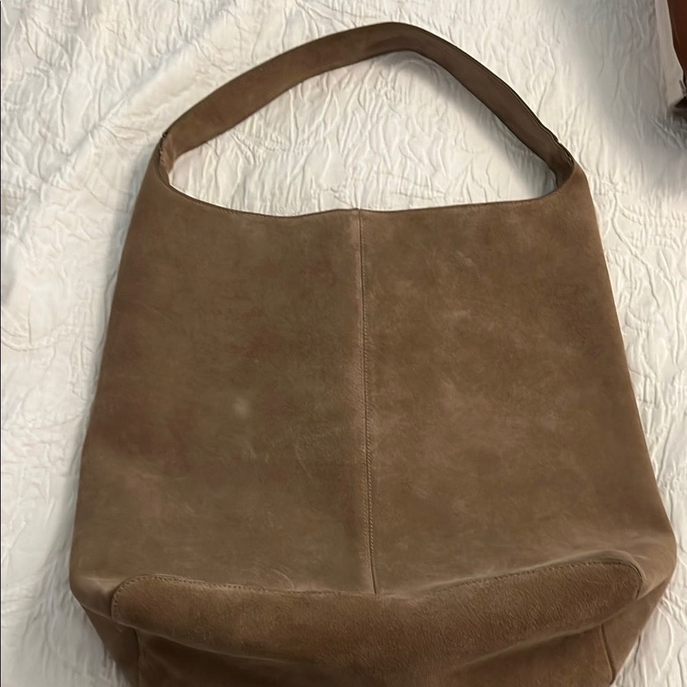 Zara Tan Hobo Bag with Suede Texture